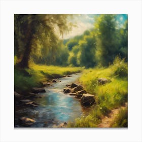 Summer by the Woodland Stream, A Scenic Rural View in the Goyt Valley Leinwandbild