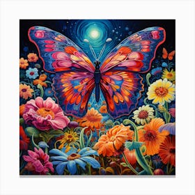 Butterfly In The Garden 2 Canvas Print