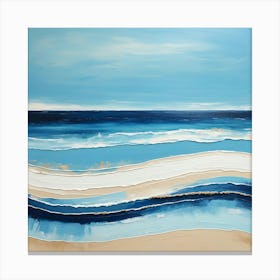 Blue And White Waves Canvas Print