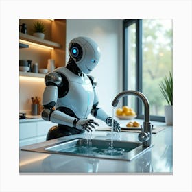 Flux Dev A Sleek And Modern Smart Robot With A Silver And Glas 3 Canvas Print