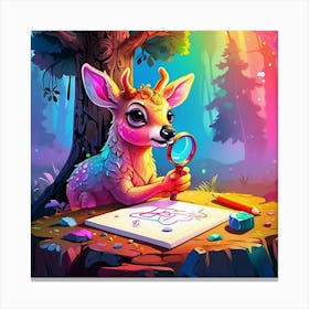 Deer In The Forest 40 Canvas Print