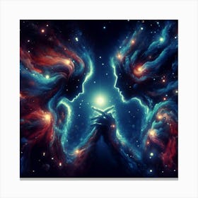 Two Lovers In Space Canvas Print