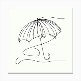 One line, An umbrella, Picasso style Canvas Print