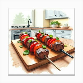 Grilled Skewers Canvas Print