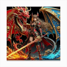 Dragon And Elf Canvas Print