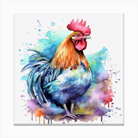 Rooster Watercolor Painting 3 Leinwandbilder