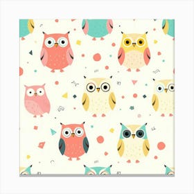 Colorful Owls 2 Canvas Print