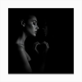 Black And White Portrait Of A Woman Canvas Print