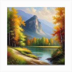 Autumn By The River 2 Canvas Print