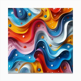 Abstract Colorful Paper Wavy Background 2 Canvas Print