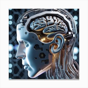 Human Brain With Artificial Intelligence 20 Canvas Print