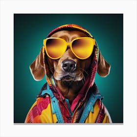 Dog In Sunglasses 2 Canvas Print