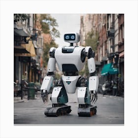 Robot On The Street 1 Canvas Print