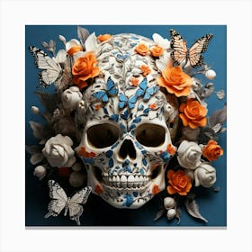 Day Of The Dead Skull paintings art print Canvas Print