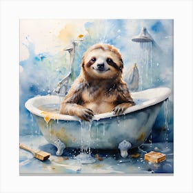 Sloth In The Bath Canvas Print