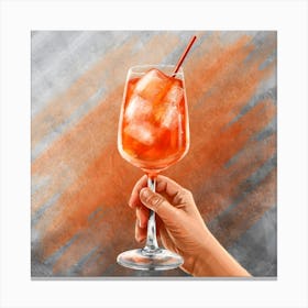 Aperol Spritz Cocktail In A Glass 1 Canvas Print