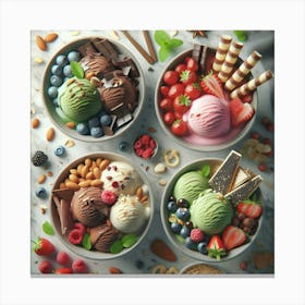 Ice Cream Bowls Canvas Print