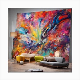 Colorful Splashes Art Canvas Print