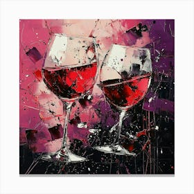 Two Glasses Of Wine Art 1 Canvas Print