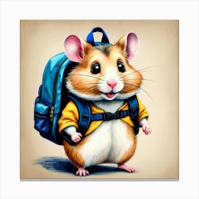 Hamster With Backpack 8 Canvas Print