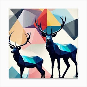 Deer Abstract Painting Canvas Print