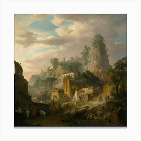 Village In The Mountains Canvas Print