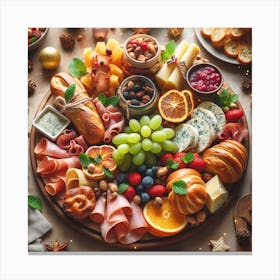 Christmas Food Platter 2 Canvas Print