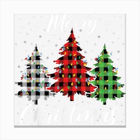 Merry Christmas Trees Lights Buffalo Plaid Family Pajama Canvas Print