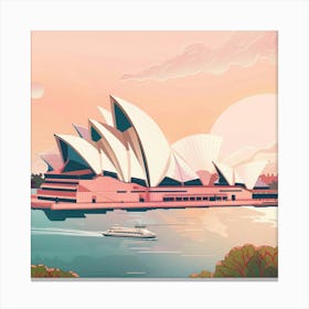 A Sydney Opera House In Sydney Lofi Illustration 1719930042 2 Canvas Print