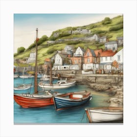 Boats In The Harbour Canvas Print