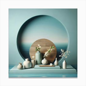 Vases On A Table Canvas Print