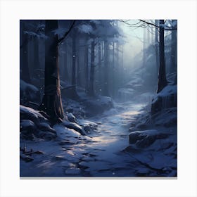 Snowy Forest Path Canvas Print