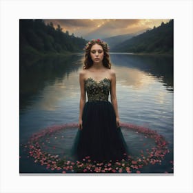 Girl In A Dress 3 Canvas Print