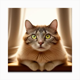 Cat On A Window Sill Canvas Print