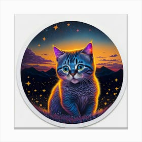 Cat Colored Sky (14) Canvas Print