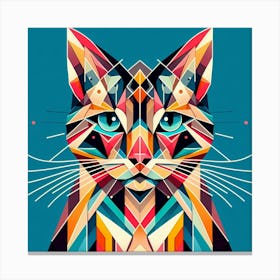 Geometric Art Cat Canvas Print