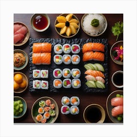 Sushi On A Table Canvas Print