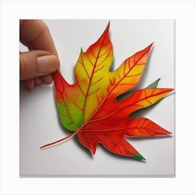 Dreamshaper V6 1 Watercolor Autumn Leaf Sticker White Backgro 0 Canvas Print
