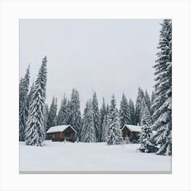 Cabins In The Snow 2 Canvas Print