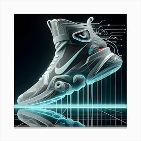 Futuristic Nike Sneaker, Digital Art, 3d Render 2 1 Canvas Print