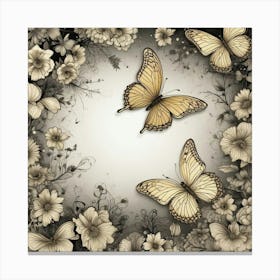 Butterflies And Flowers 18 Canvas Print