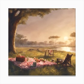 Picnic In The Morning Canvas Print