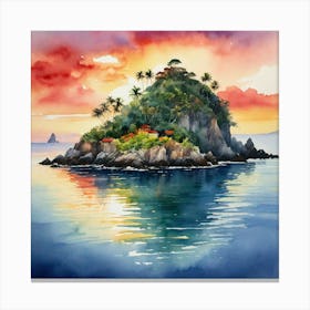 Island In The Sea Canvas Print