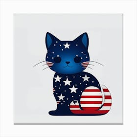 Patriotic Cat Canvas Print
