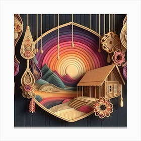 Quilling Art Canvas Print