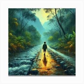 Rainy Day In The Forest Canvas Print