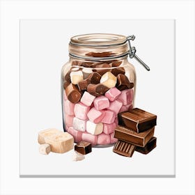 Jar Of Marshmallows 6 Canvas Print