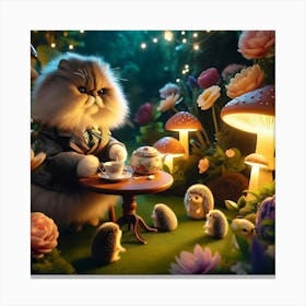 Tea With Hedgehogs Canvas Print