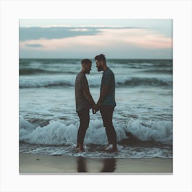 Two Gay Men At The Beach Canvas Print