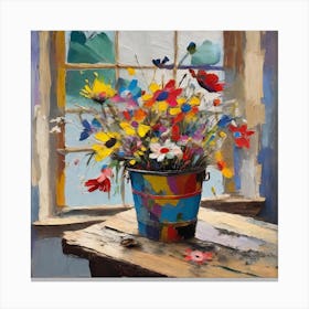 Capturing The Essence Vibrant Floral Still Life Inspired Canvas Print